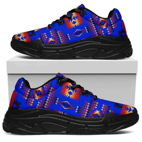 Dark Blue Native Tribes Pattern Chunky Sneakers - Image 3