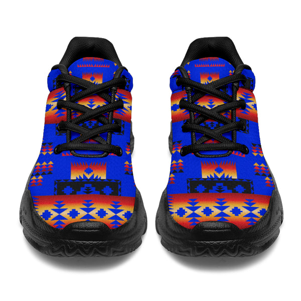 Dark Blue Native Tribes Pattern Chunky Sneakers - Image 4