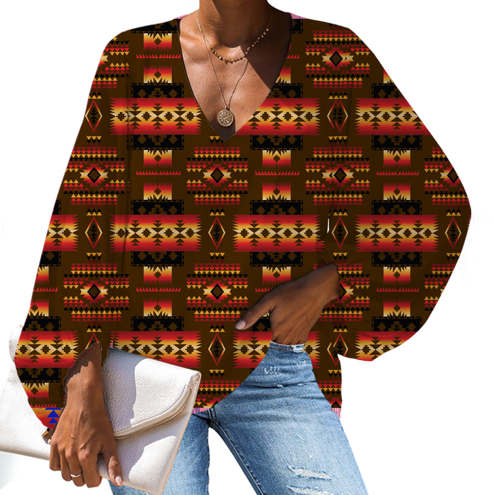 Black Native Tribes Pattern Native American Chiffon Shirt