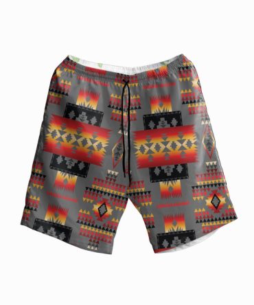Gray Pattern Hawaiian Shorts