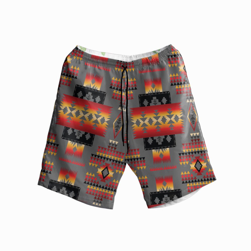 Gray Pattern Hawaiian Shorts