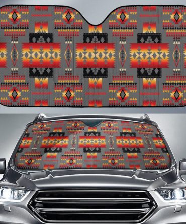 Gray Pattern Native Auto Sun Shades