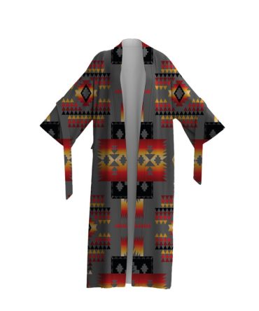 Gray Pattern Night Robe