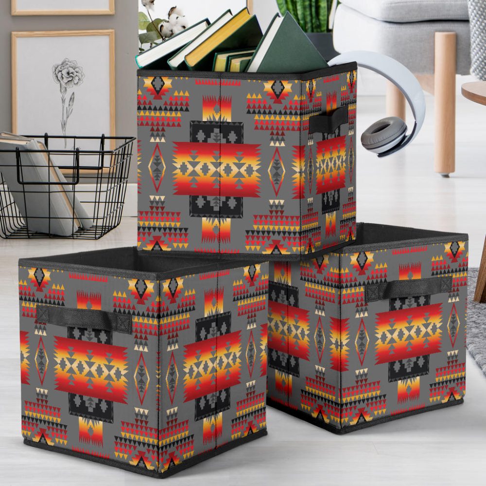 Gray Pattern Storage Cube