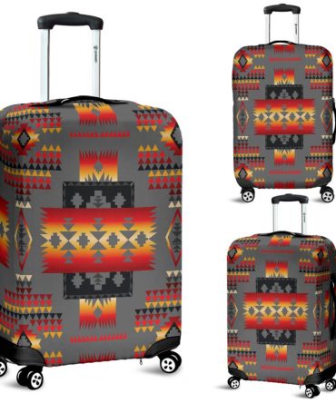Gray Tribe Pattern Native American Luggage Covers