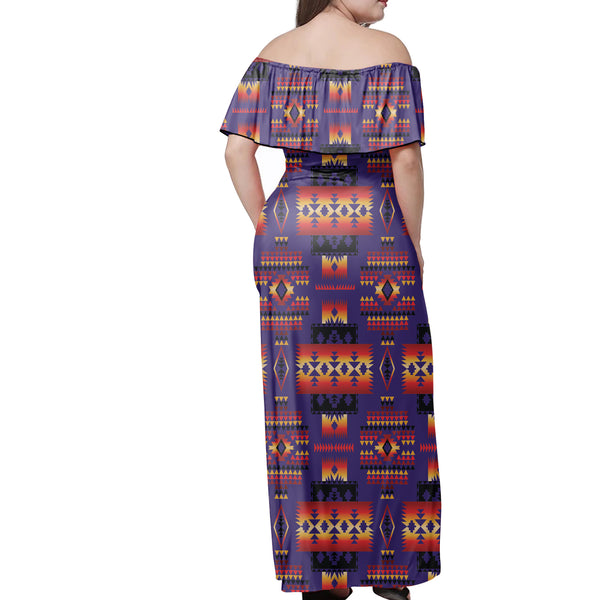 Purple Tribe Native American Off Shoulder Dress - Image 3