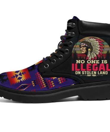 Purple Tribe Pattern Native American All Season Boots