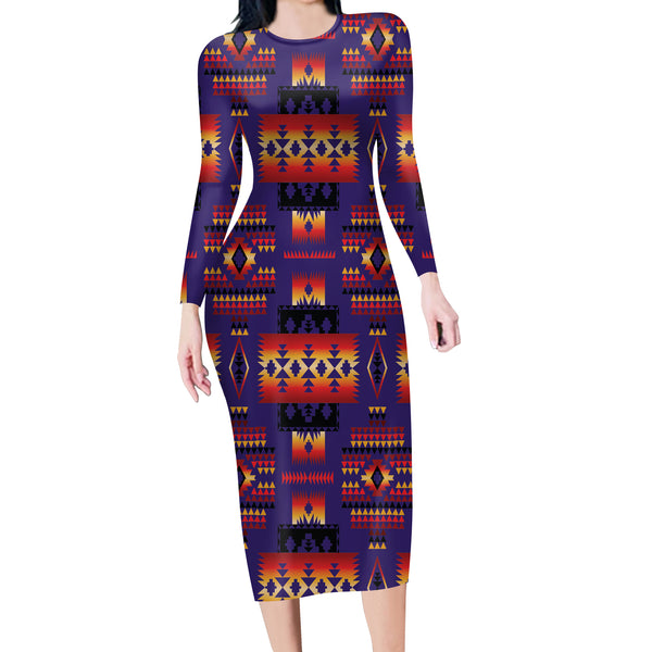 Purple Tribe Pattern Native American Body Dress - Image 2