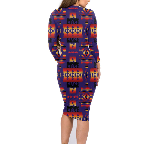 Purple Tribe Pattern Native American Body Dress - Image 3