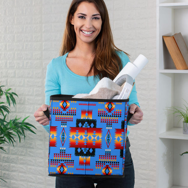 Dark Blue Pattern Storage Cube - Image 3