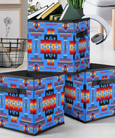 Dark Blue Pattern Storage Cube