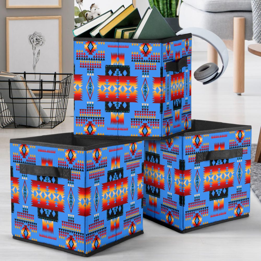 Dark Blue Pattern Storage Cube