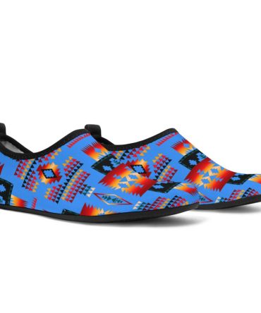 Navy Tribes Pattern Native American Aqua Shoes