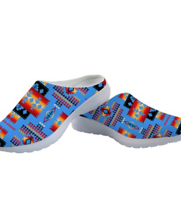 Navy Tribes Pattern Native American Mesh Slippers