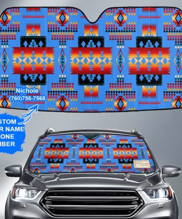 Pattern Native American Custom Name Auto Sun Shades
