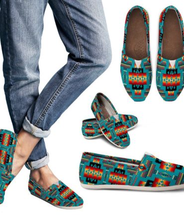 Blue Native Tribes Pattern Native American Women's Casual Shoes