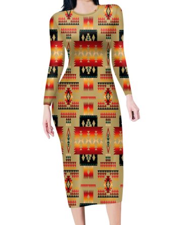 Light Brown Tribe Pattern Native American Body Dress