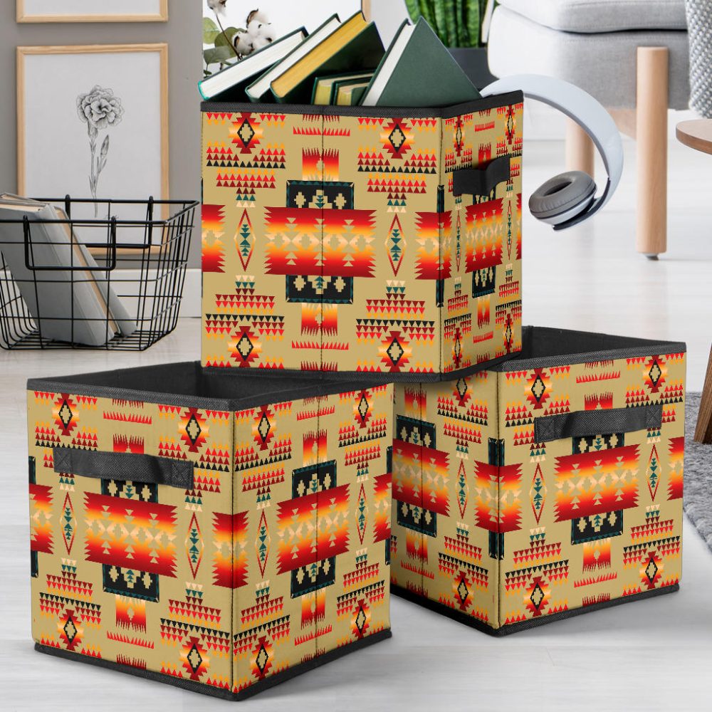 Light Brown Tribe Pattern Storage Cube