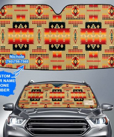 Pattern Native American Custom Name Auto Sun Shades