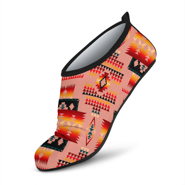 Tan Tribe Pattern Native American Aqua Shoes - Image 3