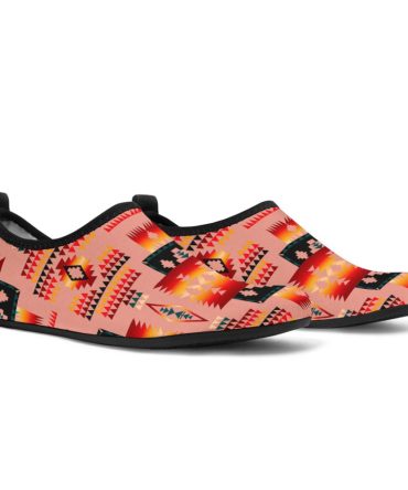 Tan Tribe Pattern Native American Aqua Shoes