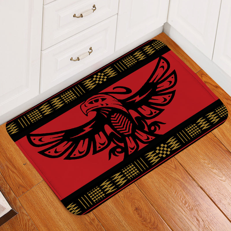 NAT00048 Red Phoenix Native American Doormat