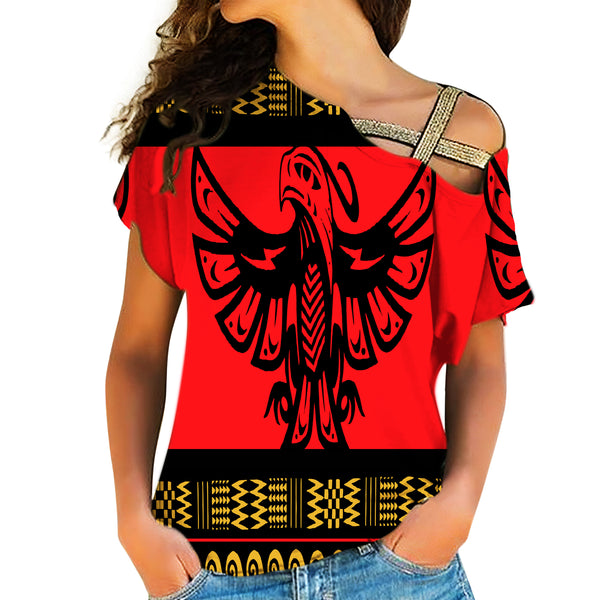 Red Phoenix Native American Cross Shoulder Shirt - Image 2