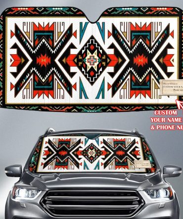 Pattern Native American Custom Name Auto Sun Shades