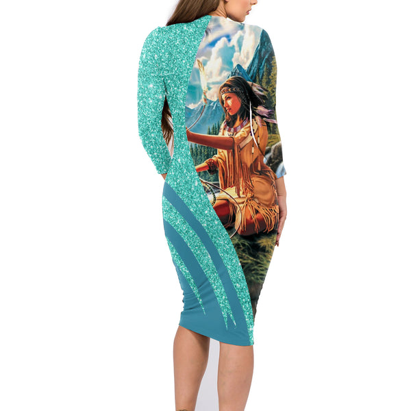 Wolves & Native Women Body Dress - Image 3