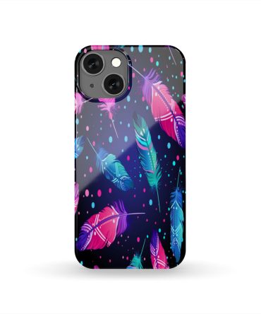 Pink & Blue Feathers Native American Phone Case