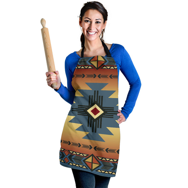 Southwest Blue Symbol Native American Apron - Image 3
