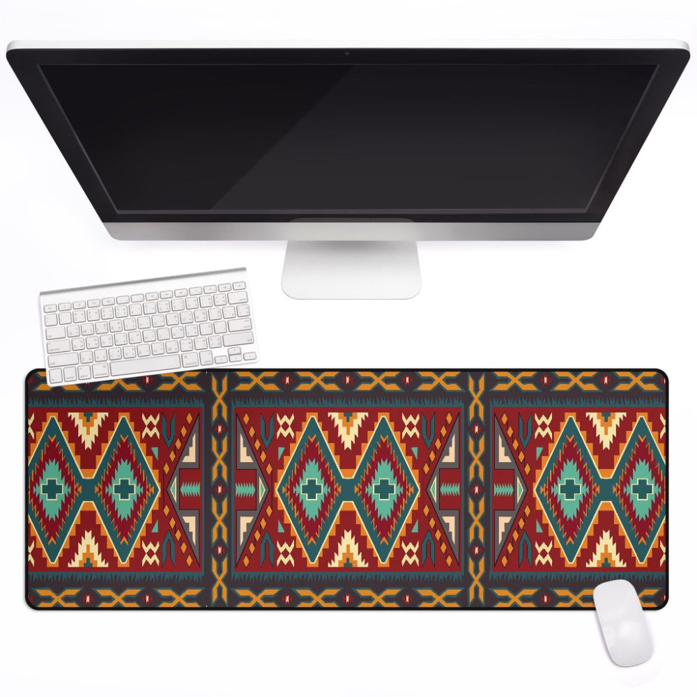 Native Red Yellow Pattern Native American Mouse Mat