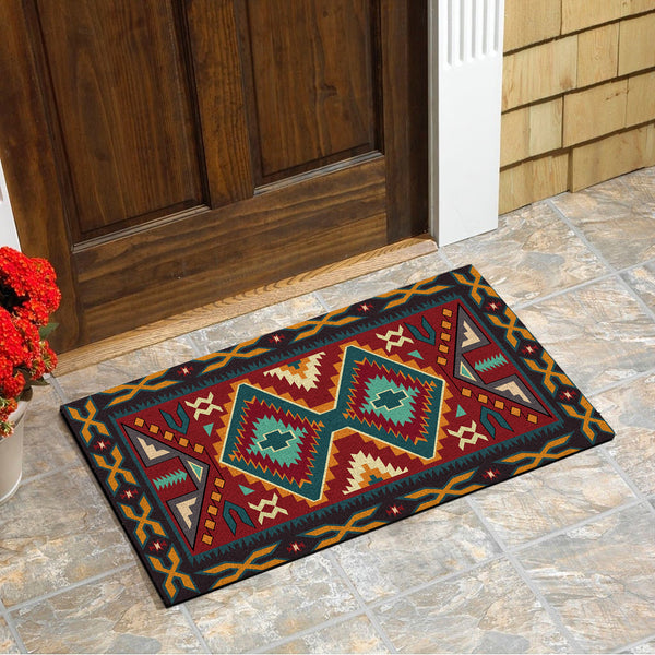 Native Red Yellow Pattern Native Doormat - Image 4
