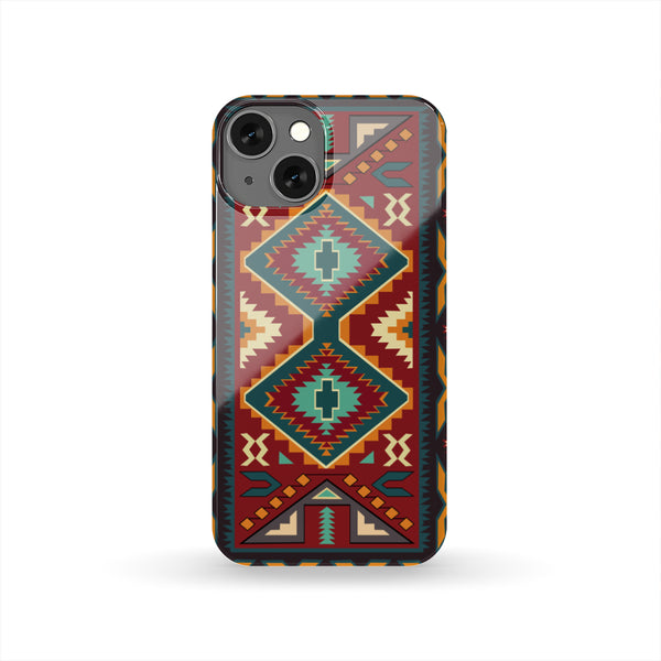 Native Red Yellow Pattern Native American Phone Case - Image 2