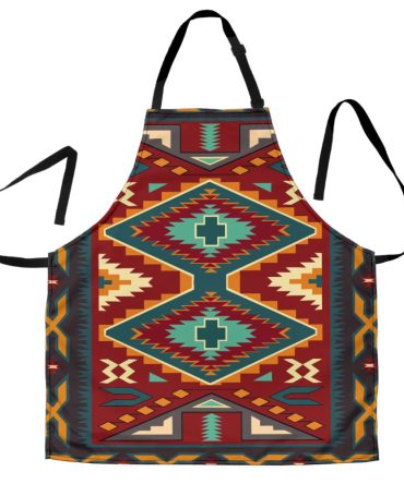 Red Yellow Pattern Native American Apron