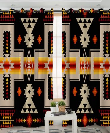 Black Design Native Living Room Curtain