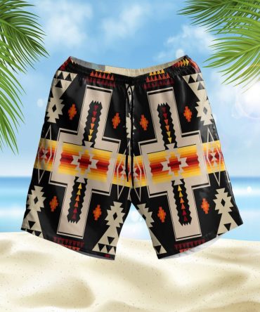 Black Tribe Design Hawaiian Shorts