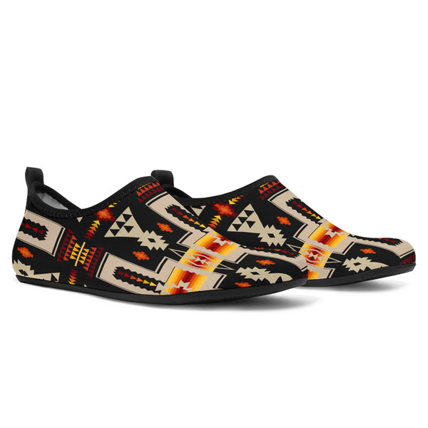 Black Tribe Design Native American Aqua Shoes - Image 2