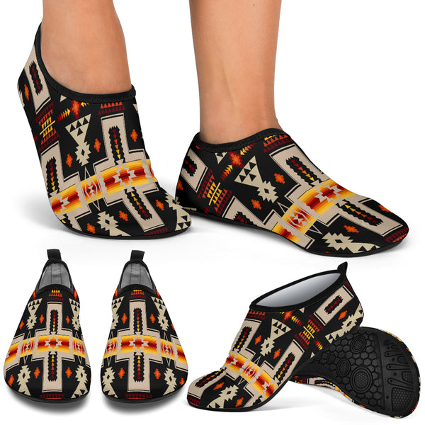 Black Tribe Design Native American Aqua Shoes - Image 4