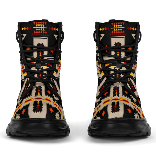 Black Tribe Design Native American Chunky Boots - Image 4