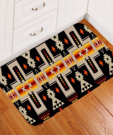Black Tribe Design Native American Doormat