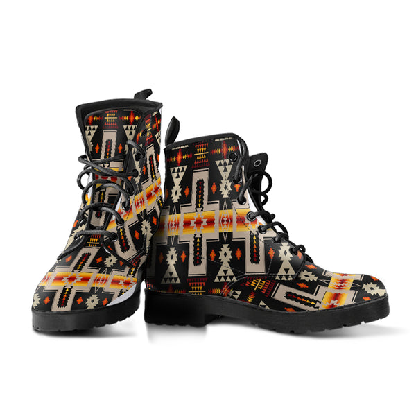 Black Tribe Design Native American Leather Boots - Image 4