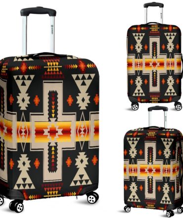 Black Tribe Design Native American Luggage Covers