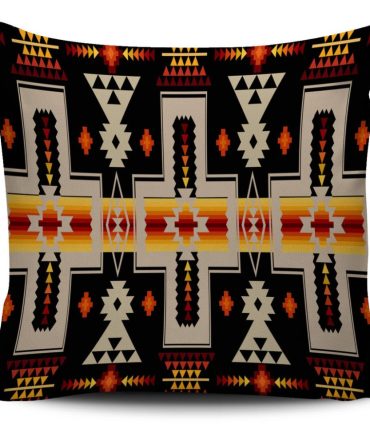 Black Tribe Design Native American Pillow Cover