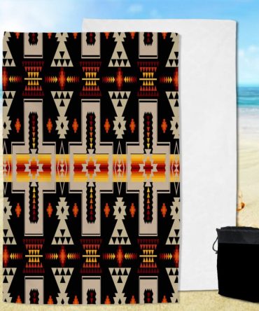 Black Tribe Design Native American Pool Beach Towel