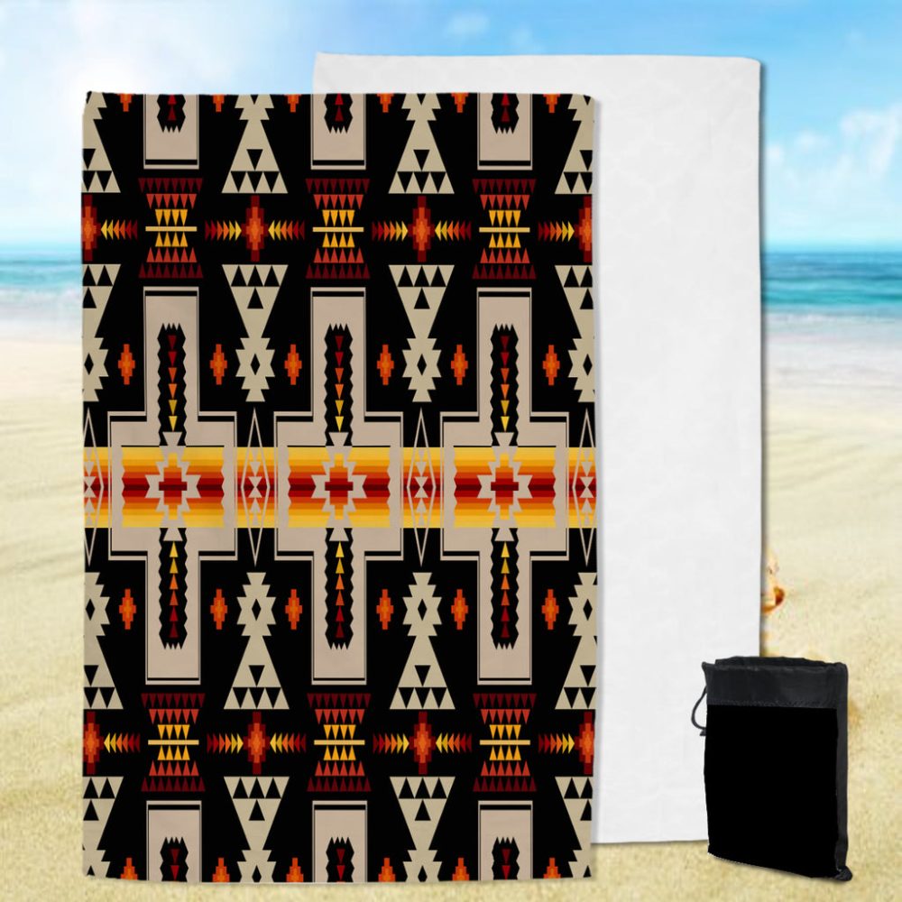 Black Tribe Design Native American Pool Beach Towel