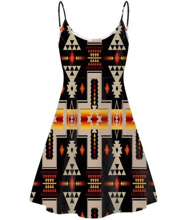 Black Tribe Design Native American Strings Dress