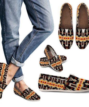 Black Tribe Design Native American Women's Casual Shoes