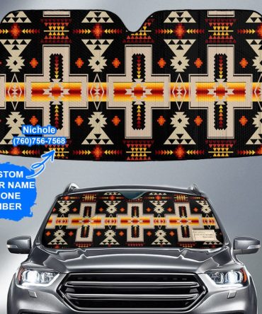 Pattern Native American Custom Name Auto Sun Shades