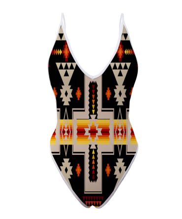 Tribe Design Native American Women?s One Piece High Cut Swimsuit